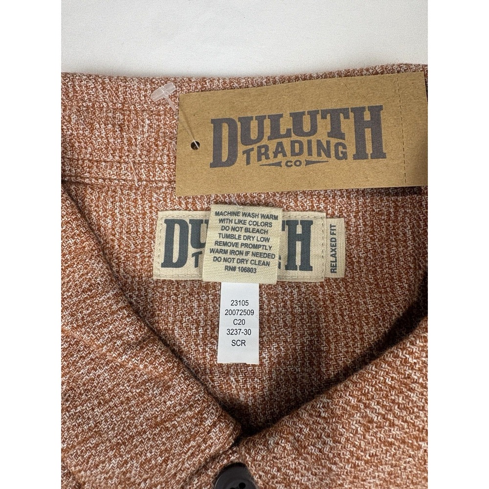NWT Duluth Trading Flannel Shirt Kennesaw Relax Fit Long Sleeve Men's XL Orange - Picture 5 of 15